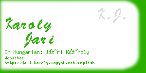 karoly jari business card